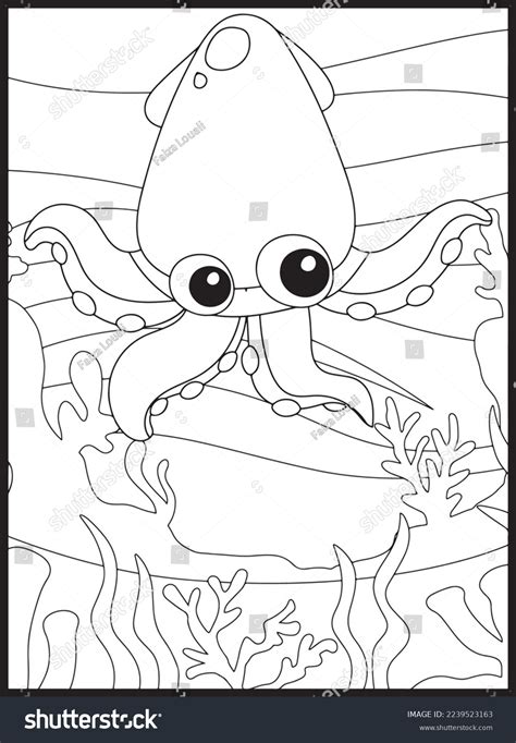 Ocean Animals Coloring Pages Stock Vector (Royalty Free) 2239523163 ...