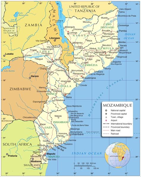 No norte de Moçambique map - Mapa do norte de Moçambique (África ...