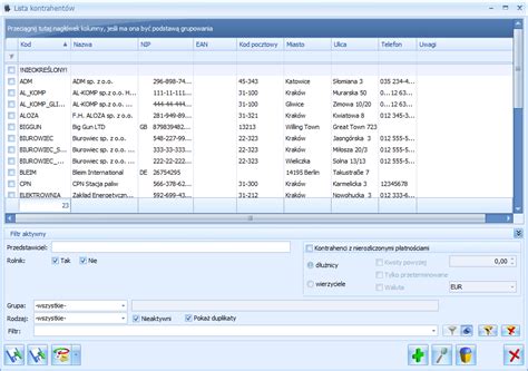 Lista Kontrahent W Baza Wiedzy Comarch Erp Xl Hr