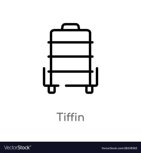 Outline tiffin icon isolated black simple line Vector Image