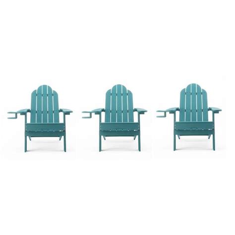 Lue Bona Lake Blue Foldable Plastic Outdoor Patio Adirondack Chair With