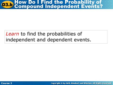 How Do I Find The Probability Of Compound Independent Events Ppt