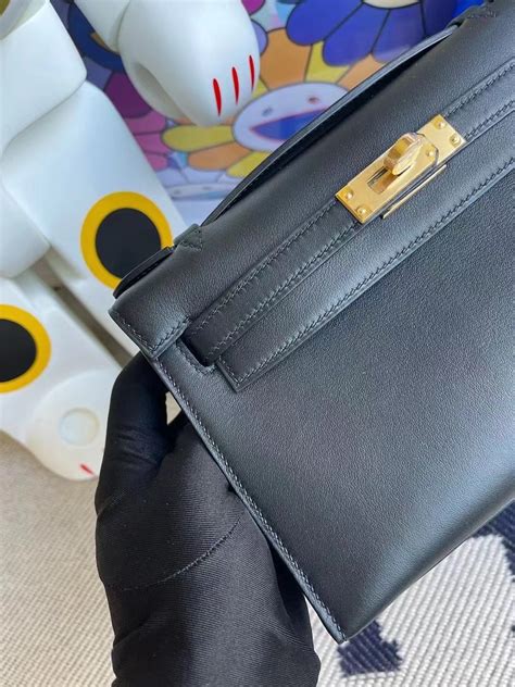 Hermes Minikelly Pochette Swift Noir Qatar Kuwait