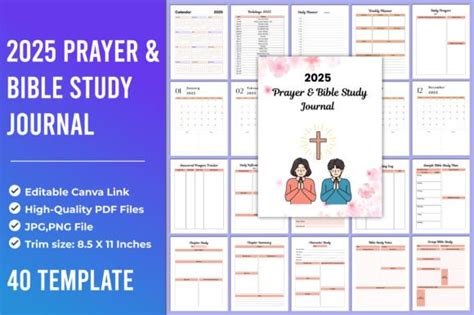 2025 Prayer Bible Study Journal Canva Graphic By SM INTERIOR