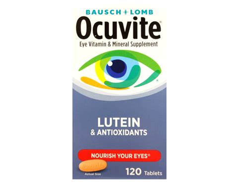 4 Pack Ocuvite Eye Vitamin And Mineral Supplement Tablets Lutein