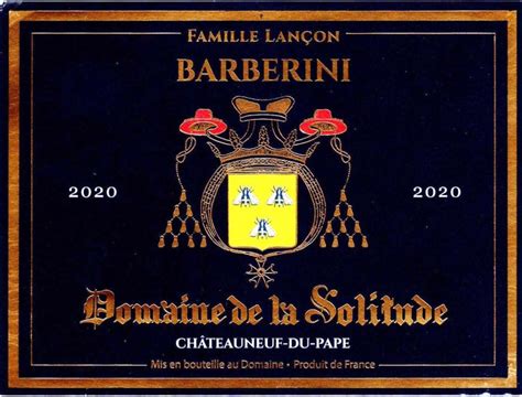 Domaine De La Solitude Chateauneuf Du Pape Cuvee Barberini 2020 Wine