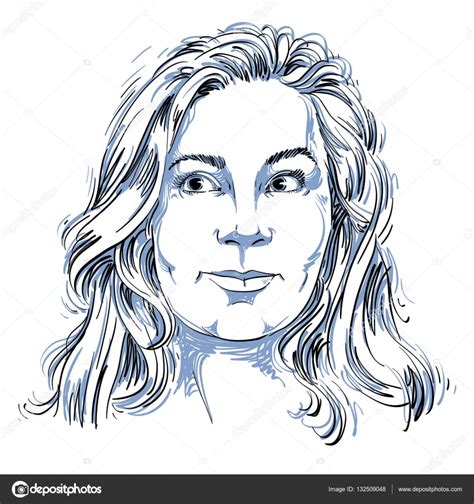 Portrait Of Hand Drawn Girl Stock Vector By Ostapius 132509048