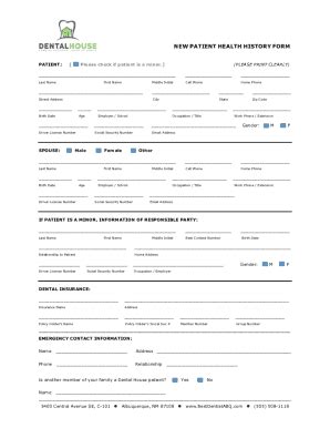 Fillable Online New Patient Health History Intake Form Fax Email Print