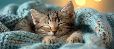 Premium Photo Small Kitten Sleeping On Blanket