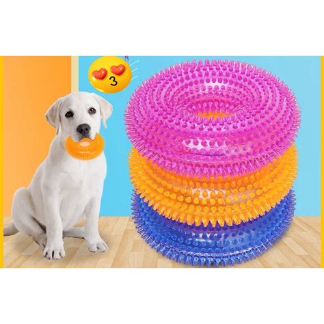 Brinquedo Mordedor Pet Argola Espinhos PVC Para Cachorro Reforçado