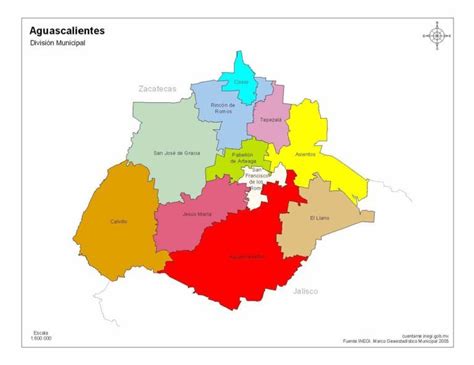 Mapa De Aguascalientes Con Nombres A Color Descarga Imprime