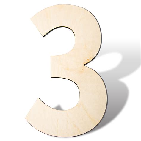 Gdgdsy 14 Inch Blank Wood Number 3 Unfinished Wooden Number Sign Large