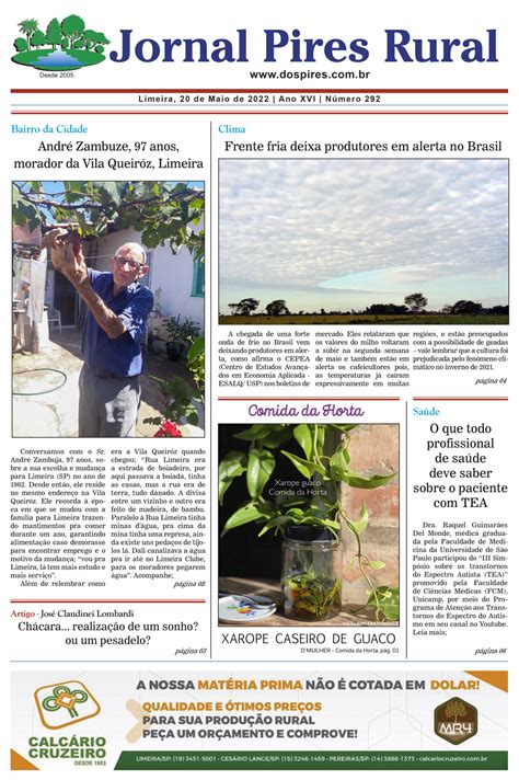 Jornal Pires Rural De Maio De Edi O