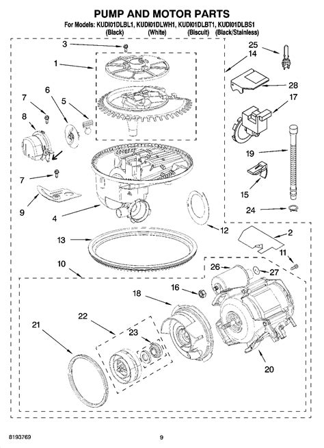 Kitchenaid Dishwasher Parts List Diagrams