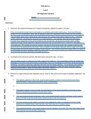 Lab03 FON 241 LL Lab 3 The Digestive System Name Questions 1