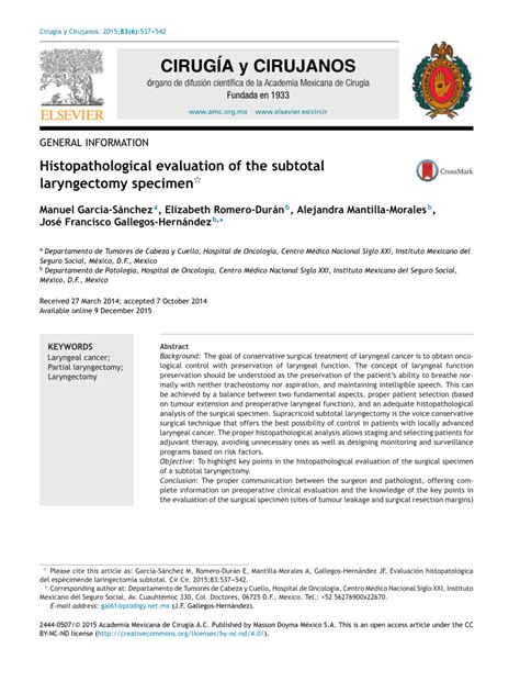 Pdf Histopathological Evaluation Of The Subtotal Laryngectomy Specimen