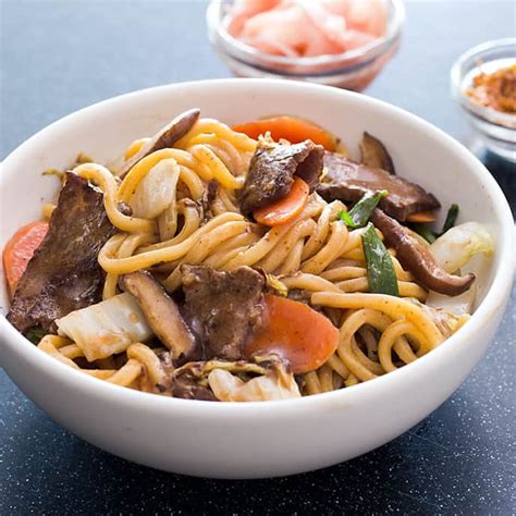 Yakisoba Japanese Stir Fried Noodles With Beef America S Test Kitchen Recipe