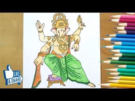 How To Draw Ganpati Bappa God Ganesha Drawing YouTube Ganesha