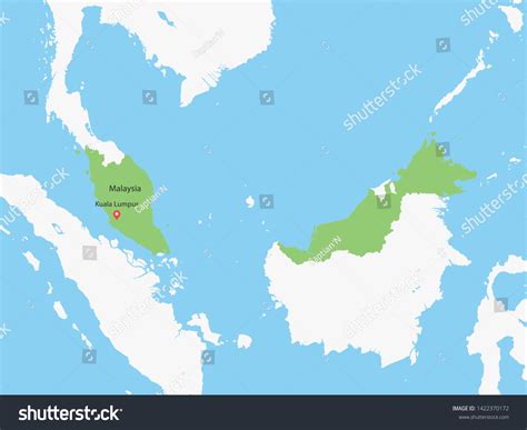 High Detailed Map Malaysia Capital Fully Vector De Stock Libre De