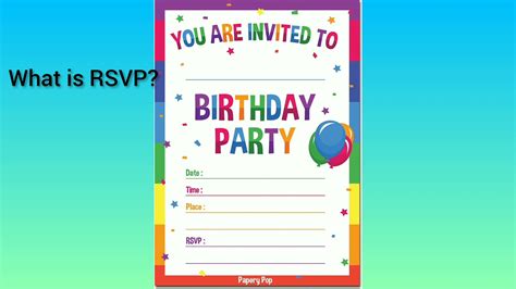 What Does Rsvp Mean Youtube