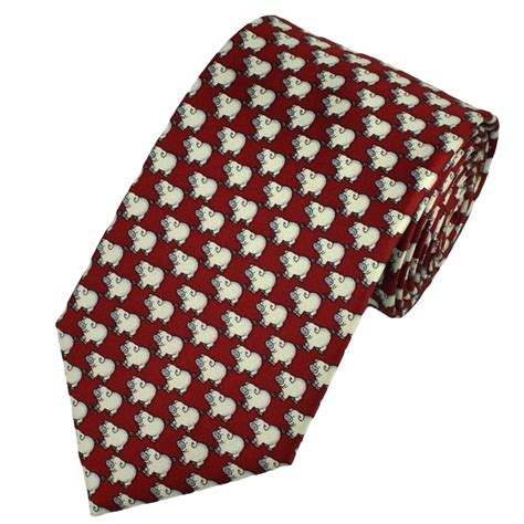 Pigs Wine Red Silk Novelty Tie From Ties Planet Uk