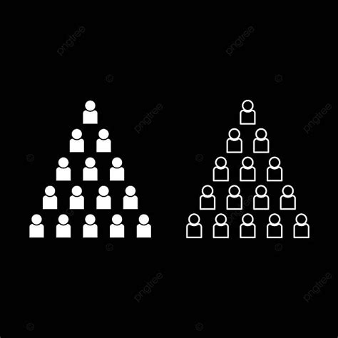 Illustration Of A Set Of People Pyramids In Flat Style With White Color