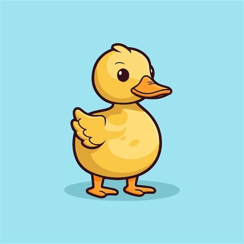 Mignon Canard Dessin Animé Vecteur Illustration Vecteur Premium