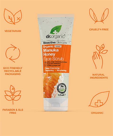 Bioactive Skincare Organic Manuka Honey Face Scrub Dr Or