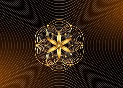 Seed Of Life Symbol Sacred Geometry Gold Logo Icon Geometric Mystic