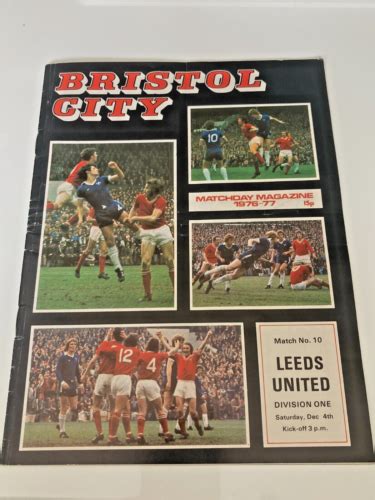 Sex Pistols Advdert Bristol City V Leeds United Football Programme