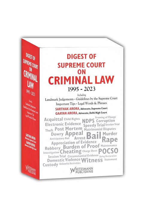 Buy DIGEST OF SUPREME COURT ON CRIMINAL LAW 1995 2023 INCLUDING