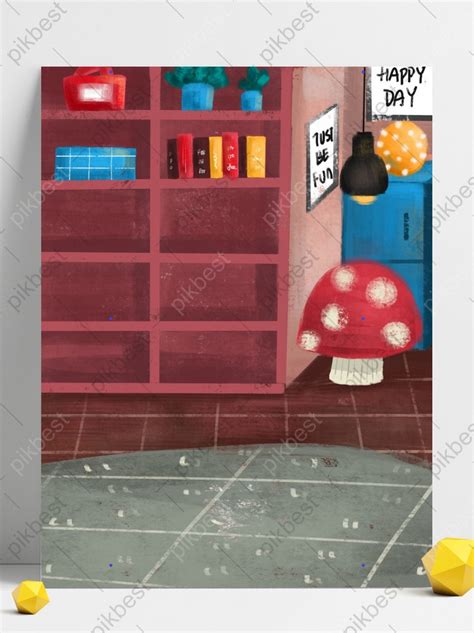 Cartoon Home Children Study Room Illustration Background Backgrounds ...