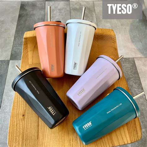 New Tyeso Ml Coffee Tumbler With Straw Retractable Straw Hot And