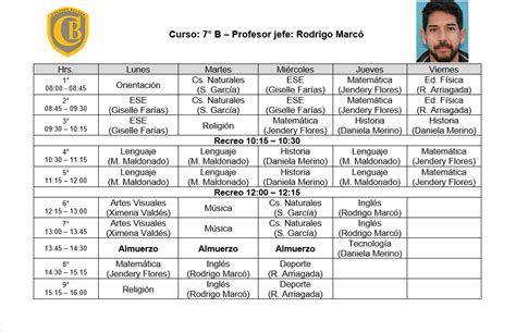 Horarios Colegio Bulnes