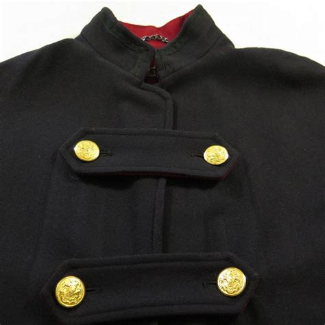 Vintage 40s Wwii Nurse Cape Womens L Wool Williams Gold Buttons Uniform