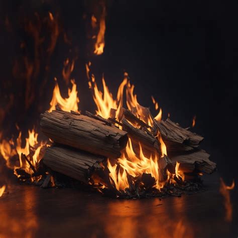 Premium Ai Image Burning Firewood