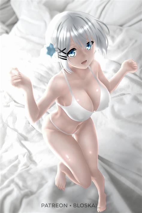 Rule 34 1girls Bed Bloskai Blue Eyes Female Gray Hair Sheets Siesta Siesta Tantei Wa Mou