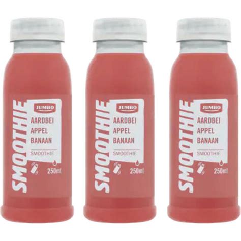 Jumbo Verse Smoothie Aardbei Appel And Banaan 3 X 250ml Aanbieding Bij Jumbo