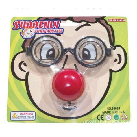 Glasses Clown Funny Glasses Props Fake Nose Fancy Dress Up Costume