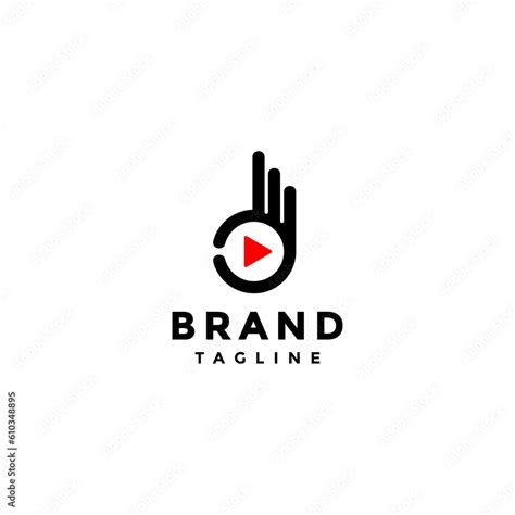 Simple OK Play Logo Design. Play Button Icon Inside Ok Gesture Logo ...