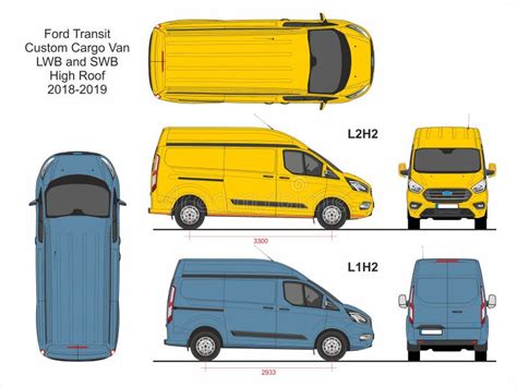 Ford Transit Custom Cargo Van L1h2 En L2h2 2018 2019 Redactionele Stock