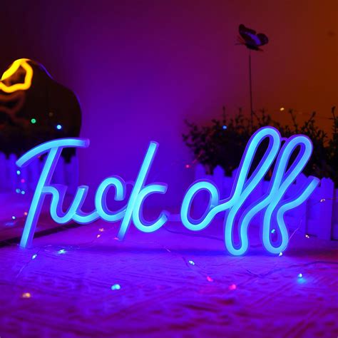 WIOSOUL Fuck Off Neon Sign Blue Neon Lights Led Fuck Off Sign For USB Battery Operated Neon Wall