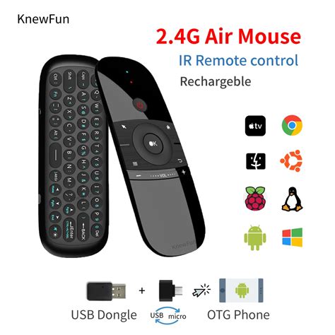 Miniteclado inalámbrico Fly Air Mouse mando a distancia recargable