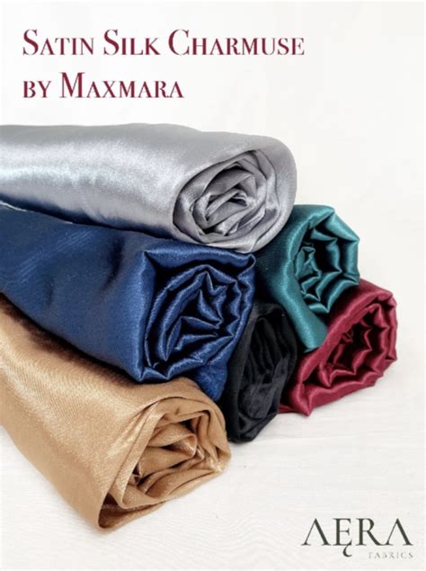 Meter Kain Satin Silk Maxmara Kilap Premium Charmuse By Maxmara