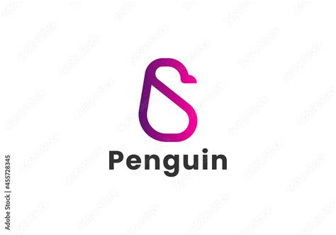 Penguin line outline Logo Design. Penguin Logo Template. Modern Design. Flat Logo. Vector ...