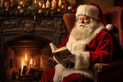 Santa Claus Reading Book Free Stock Photo Public Domain Pictures