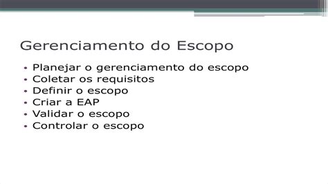 Em Suma O Gerenciamento Do Escopo