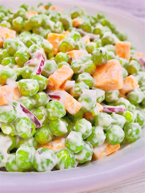 Green Pea And Cheddar Salad Vegan This Wife Cooks