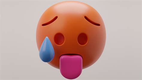 Hot Emoji 3d Model Cgtrader