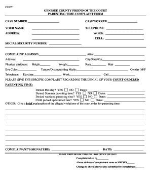 Fillable Online Genesee County Friend Of The Court Fax Email Print